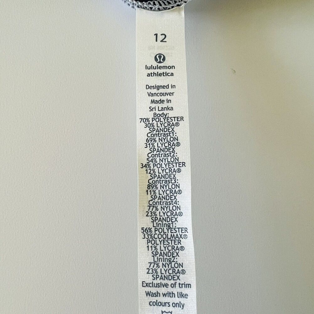 LULULEMON ATHLETICA White Deep Navy Blue If You Are Lucky Crop Leggings - US 12 - Picture 7 of 9